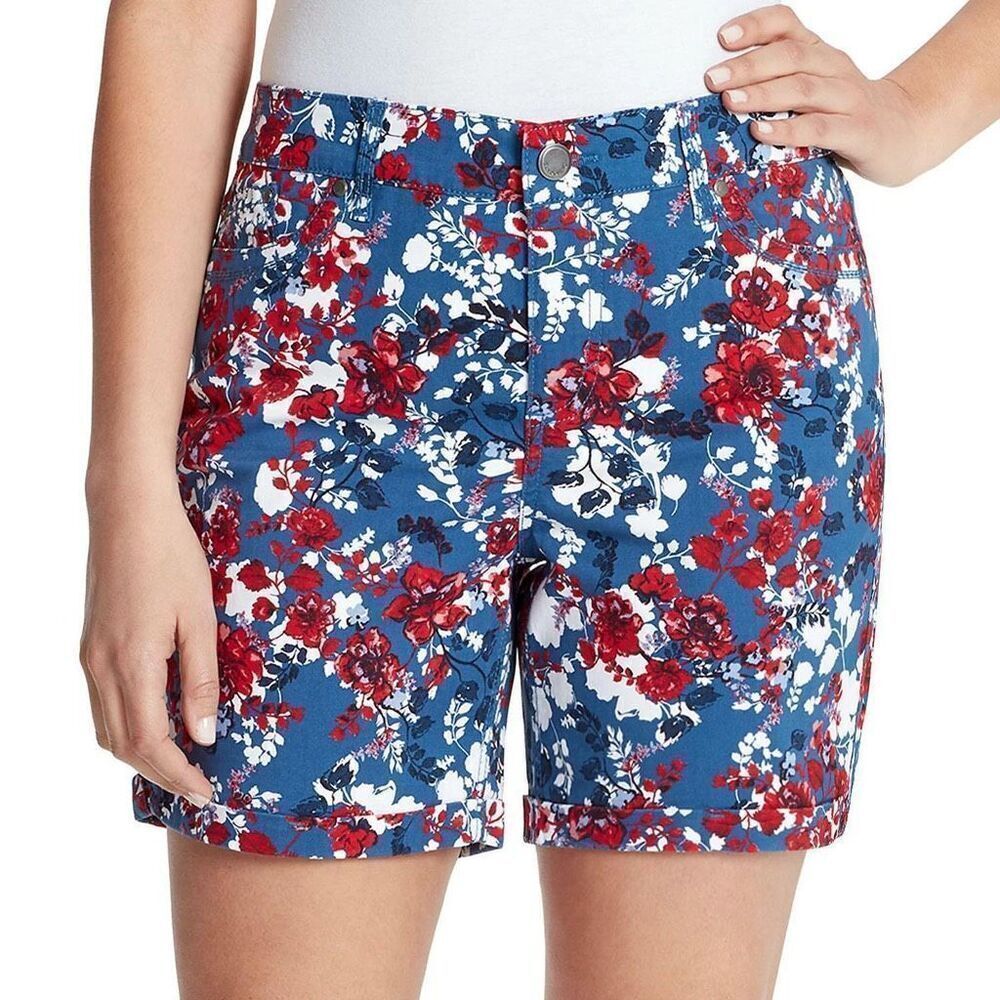 NWT Womens Bandolino Modern Fit Amy Floral Shorts w Stretch  - Sz 12
